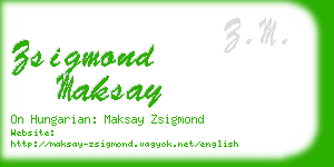 zsigmond maksay business card